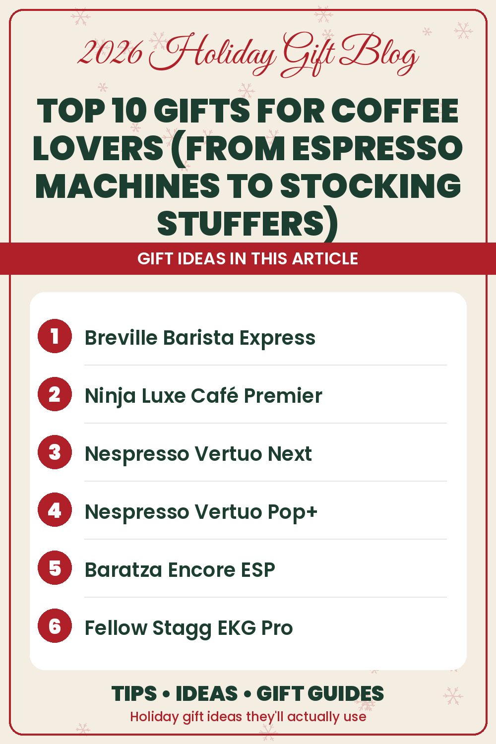 Top 10 Gifts for Coffee Lovers (From Espresso Machines to Stocking Stuffers) cover image