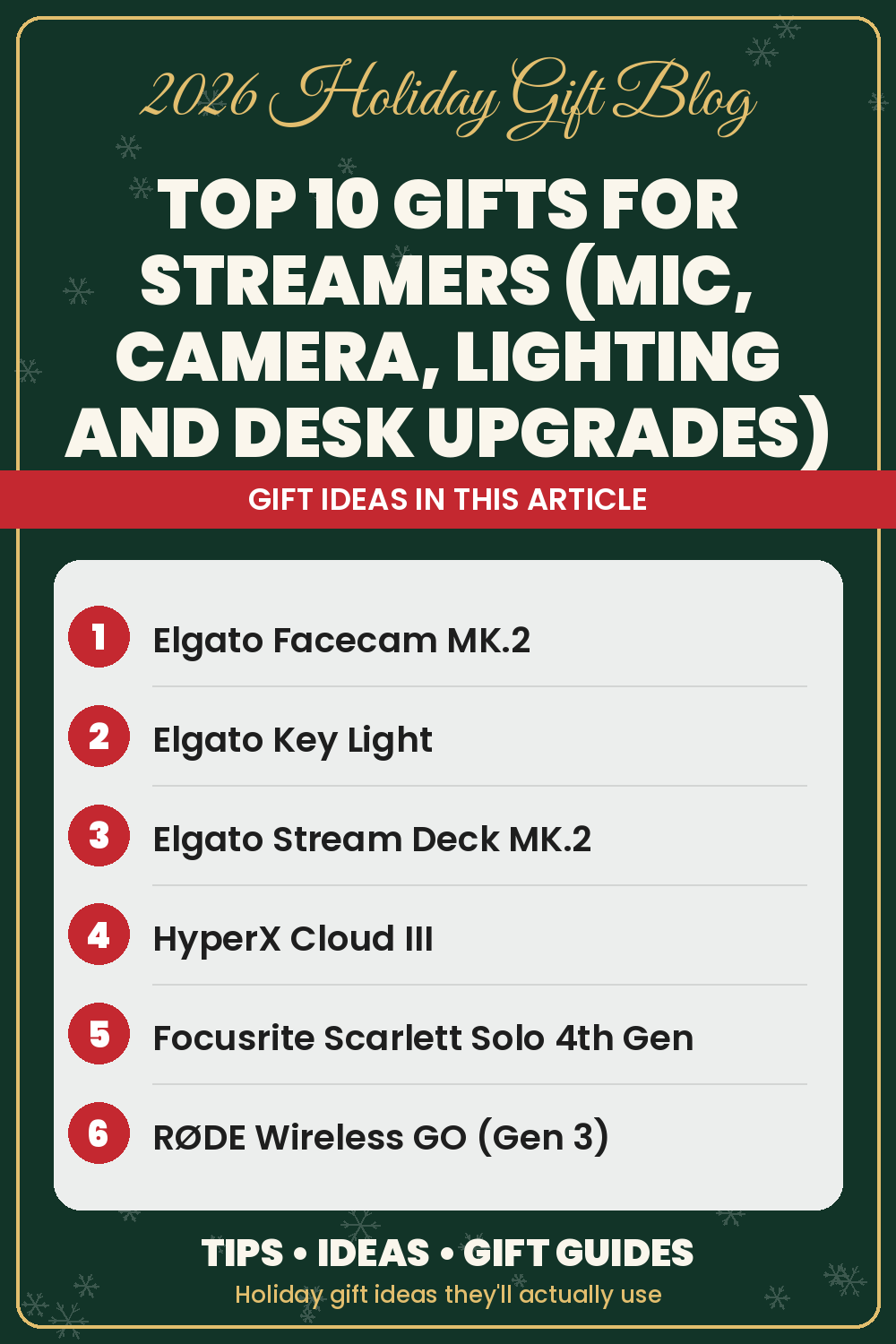 Top 10 Gifts for Streamers (Mic, Camera, Lighting and Desk Upgrades) cover image